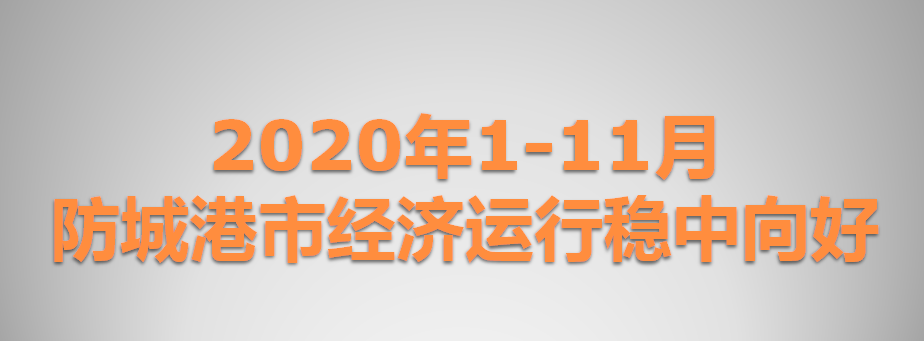 2020年1-11月防城港市经济运行稳中向好