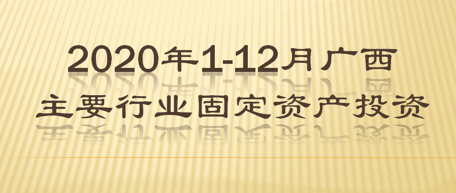 2020年1-12月广西主要行业固定资产投资