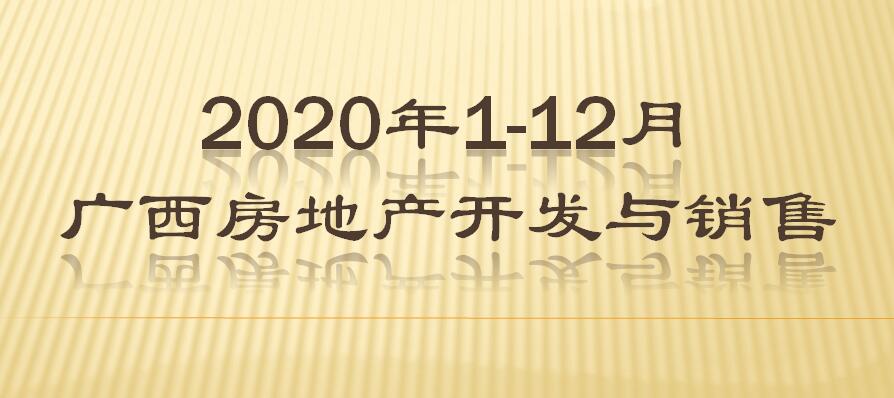 2020年1-12月广西房地产开发与销售